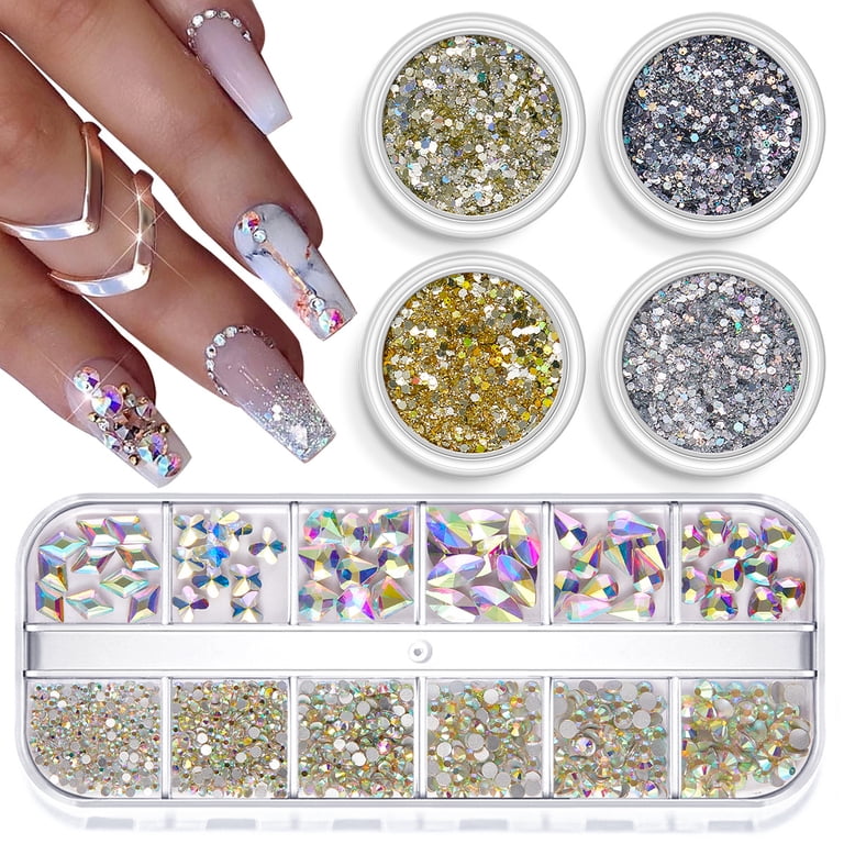 3 Boxes Rhinestones for Nails, Manicure Kit with Nail  display picture 3