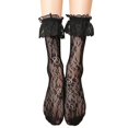 thumbnail image 1 of Lovful Women's Lace Anklet Sock with Ruffle, 2 Pairs Set,Black, 1 of 4