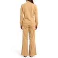 thumbnail image 4 of ZsaeSM Women 2 Piece Lounge Tracksuit High Neck Drawstring Sweatshirt & Comfy Wide Leg Pants Casual Outfit Set Beige L, 4 of 5