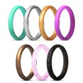 thumbnail image 3 of Bangcool 7PCS Silicone Ring Fashion Shimmering Powder Wedding Ring Couple Ring, 3 of 10