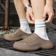 thumbnail image 3 of Rokment Womens Mens Closed Toe Mule Slides EVA Slip on Clogs Comfort Arch Support Walking Sandals Non-Slip Quick Dry Waterproof Outdoor Beach Pool Casual Nursing Garden Shoes Coffee Size 7.5, 3 of 6