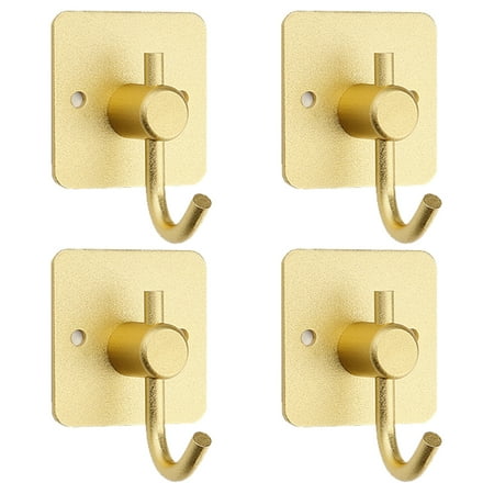 

Dinheiro Adhesive Hooks Wall Hooks Towel Hooks for Coat/Robe/Towels Stick on Bathroom/Kitchen - 4 Pack