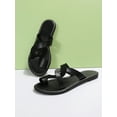 thumbnail image 4 of Minimalist Twist Design Thong Sandals, White Fashionable Solid Color Women's Flat Sandals, 4 of 4