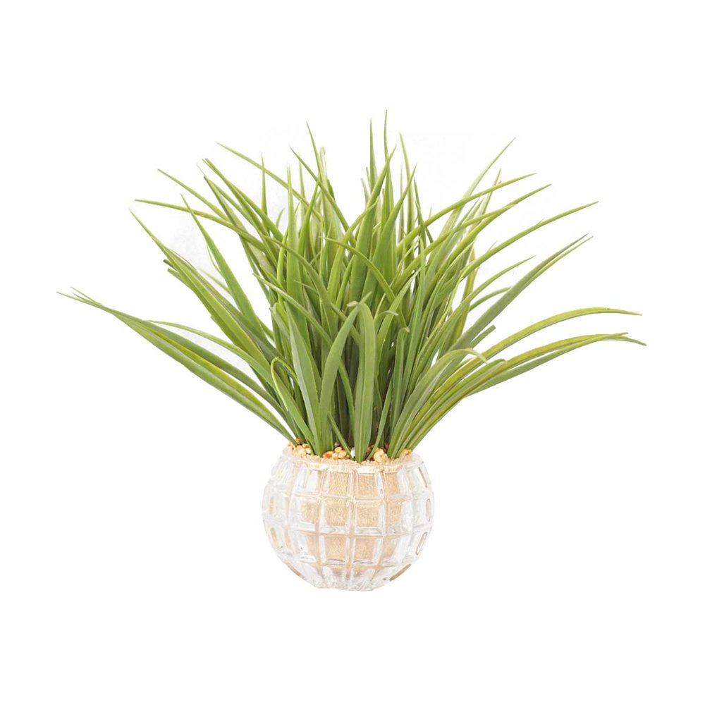 Set of 2 13" Tall Plastic Grass Artificial Indoor/ Outdoor Faux Décor