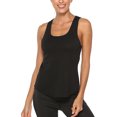 thumbnail image 6 of Women's Sleeveless Yoga Workout Tank Tops Scoop Neck Loose Fit Back Hollow Out Running Exercise T-Shirt Activewear, 6 of 7