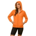 thumbnail image 5 of Women's Hooded Raglan Lightweight Waterproof Sun Protection Zip Up Outdoor Jacket,L,Women's Plus Size, 5 of 9