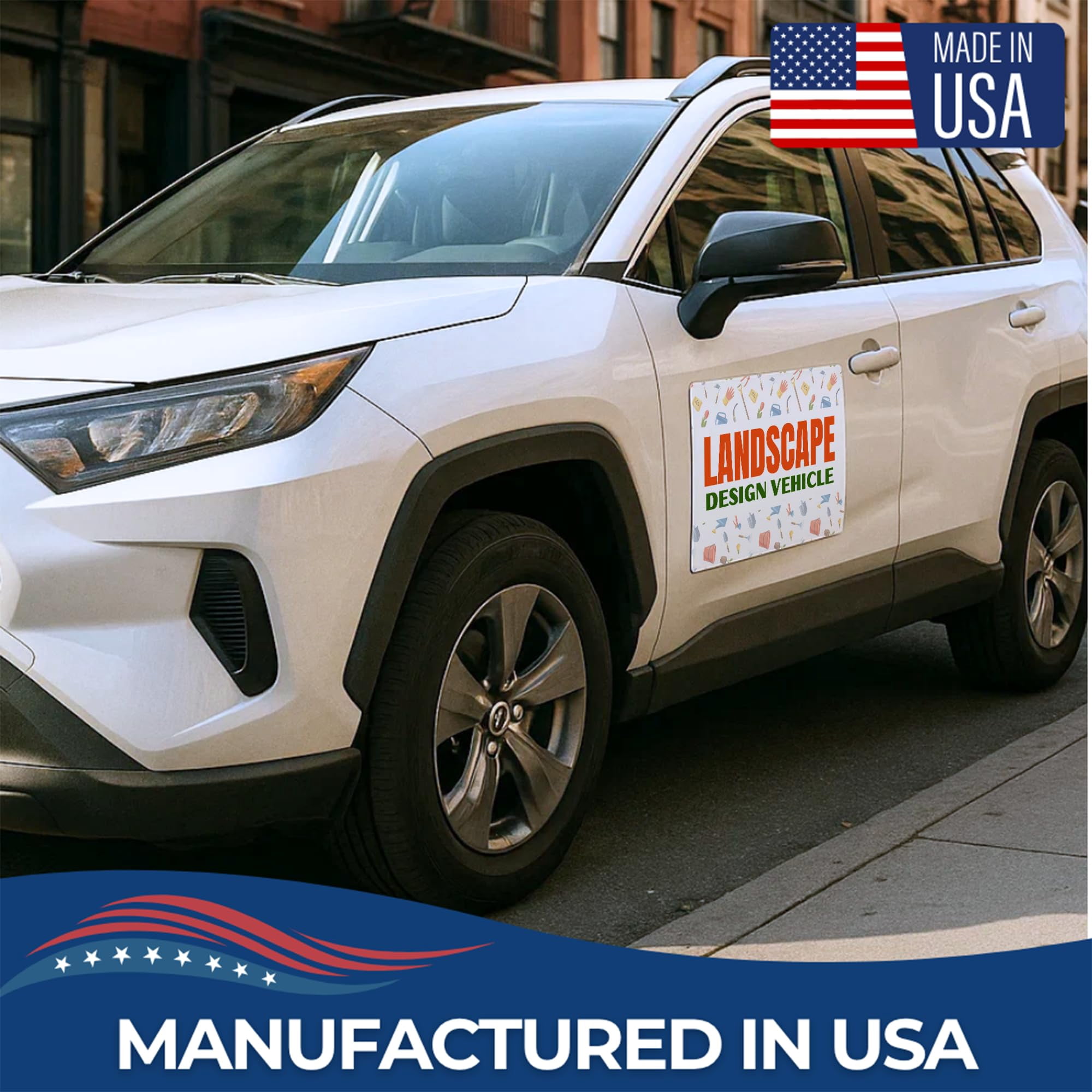 Landscape Design Car Magnet Sign by DC | Flexible Car Magnetic Sheets with Adhesive Backing | 12"x24" Bumper Magnet Sticker for Vehicles, Trucks & Business Advertising Signs | 2 PC | Made in USA