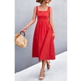 thumbnail image 4 of Vestido Con Correa Con Estilo Vestido De Mujer Con Cuello Cuadrado Vestido Elegante A La Moda Con Cierre De Cremallera Vestido Suelto Con Correa Informal Para Fiesta Rojo L Ccdes Otros, 4 of 5