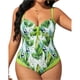 thumbnail image 2 of Traje de baño de una pieza para mujer, moda para mujer, traje de baño de talla grande para mujer, traje de baño de color sólido conservador con pliegues en el pecho, traje de baño de moda playera para, 2 of 8