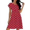 thumbnail image 4 of jtjvou Womens 2026 Summer Casual Swing Knee-Length Dress V-Neck Ruffle Sleeves Front Button Down with Side Pockets Red M, 4 of 6