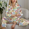 thumbnail image 6 of Naloa Glazed Donuts Pajamas for Women Set, Womens Pajama Sets, Lounge Sets for Women, 2pjs for Women-Small, 6 of 7