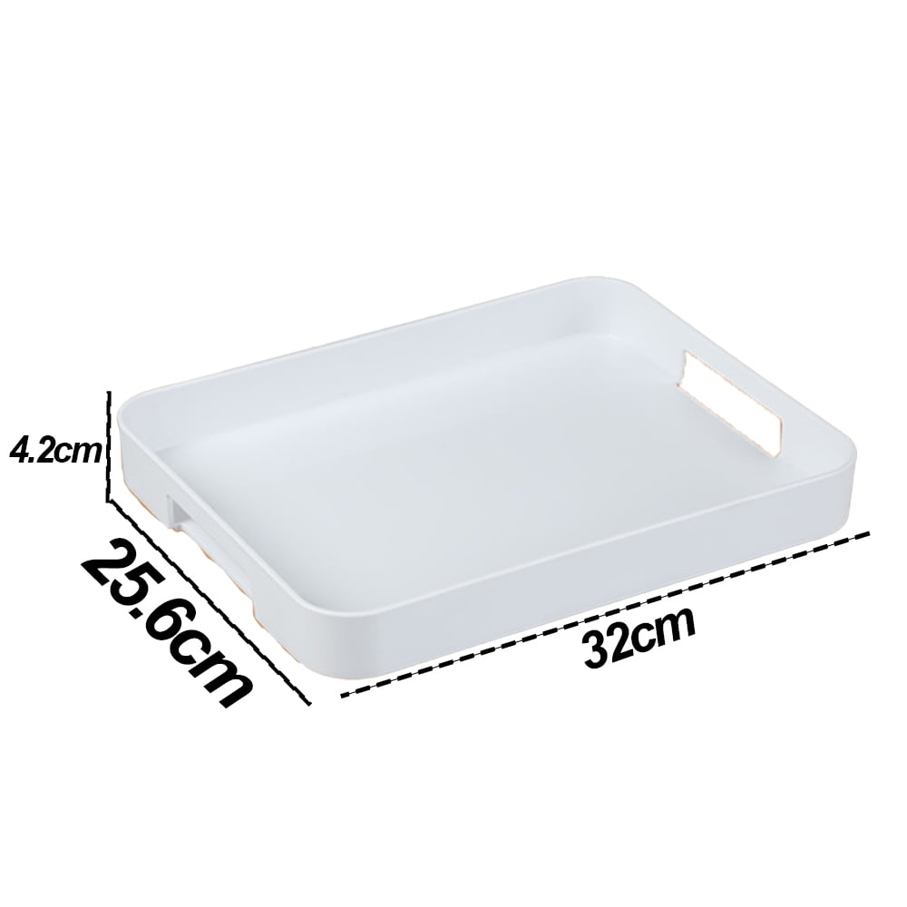 Plastic Tray - White Rectangular Serving Tray