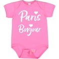 thumbnail image 3 of Inktastic Paris Bonjour with Hearts in White Text Boys or Girls Baby Bodysuit, 3 of 5