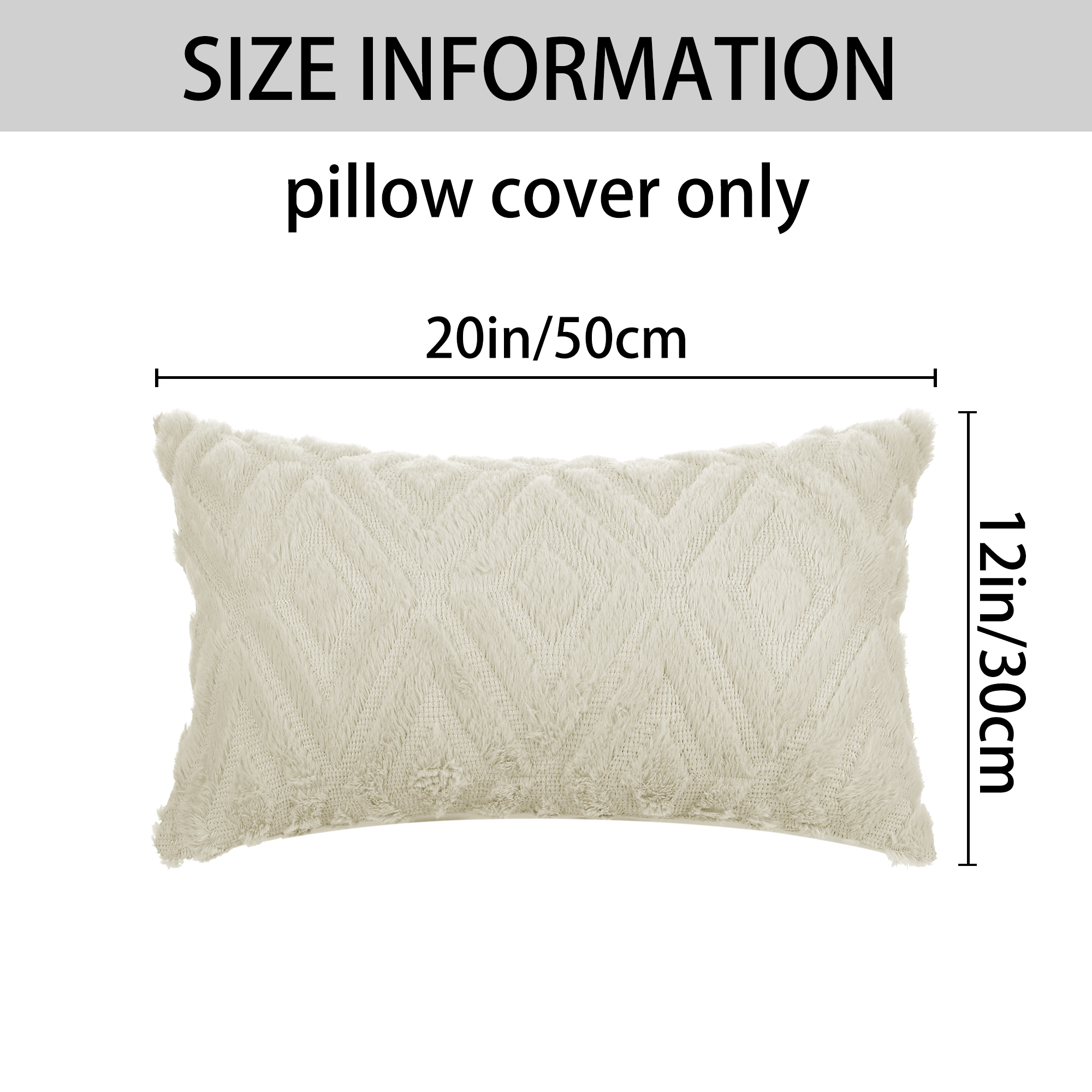 Unique Bargains Shaggy Plush Throw Pillow Covers Couch Pillow Covers (2 Count) Khaki-1 12" x 20"