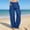 Blue wide leg cargo pants for women a1, variant on Cagogo Wide Leg Cargo Pants for Women Elastic Waist Loose Casual Long Trousers with Pockets Travel Hiking Streetwear Summer, Hot Pink XL