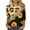 Khaki, variant on Womens Summer Saving Tops Leopard Print Loose T-Shirt 3/4 Sleeve Shirt Round Neck Casual Top Purple