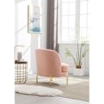 thumbnail image 3 of 28.4"W Accent Chair Upholstered Curved Backrest Reading Chair Single Sofa Leisure Club Chair with Golden Adjustable Legs For Living Room Bedroom Dorm Room (Pink Boucle) 68864, 3 of 9