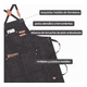 thumbnail image 3 of Mandil Delantal Impermeable Unisex Ajustable Con Bolsillo Negro Lab.G  Mandil para Cocina, 3 of 4
