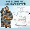 thumbnail image 4 of Oversized Wearable Blanket Hoodie,Gray Background Basketball Elements Pattern Sherpa Blanket Hoodie with Super Pockets,Super Warm Fuzzy Pullover for Women & Men, 4 of 6