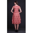 thumbnail image 3 of Bimba Orange Leaves & Ranunculus Floral Printed Knee Length Ladies Sleeveless Holiday Wear Tank Dress-X-Small, 3 of 6