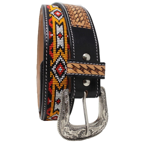 Vintage Beaded Belt - 29 Inches Vintage Beaded Black Silvertone Womens Belt Hook & Loop  main image 3