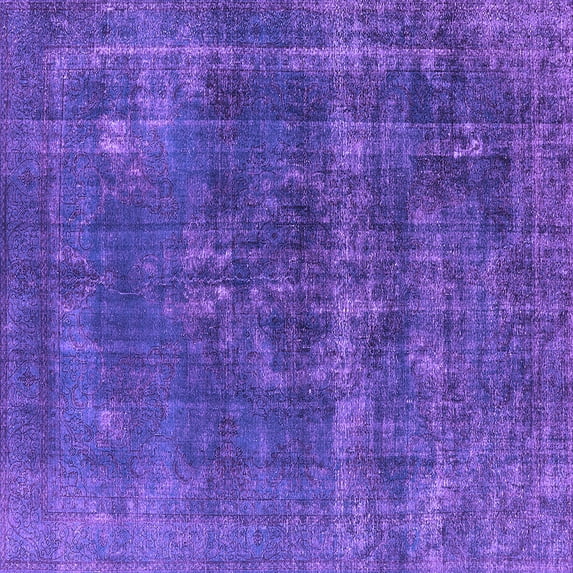 Ahgly Company Indoor Square Persian Purple Bohemian Area Rugs, 4' Square