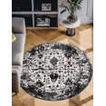 thumbnail image 4 of Unique Loom Portland Collection Area Rug - Central (3' 1" Round Black and White/Black), 4 of 10