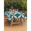 thumbnail image 3 of Outdoor Tablecloth with Umbrella Hole for Patio/Picnic/Party/Camping, Abstract Geometric Waterproof Table Cloth Rectangle Table Cover Washable, Vintage Rhombus Circle Texture Green (54"x 80"), 3 of 8