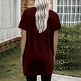 thumbnail image 7 of Long Tops for Women wear with Leggings Square Neck Short Sleeve Loose Fit Tunic Tee Shirt with Pockets (XL, Wine), 7 of 7