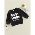 thumbnail image 3 of Bagilaanoe Toddler Baby Girl Boy Oversized Sweatshirt Long Sleeve Letter Print Pullover 6M 12M 18M 24M 3T Fall Casual Tops, 3 of 7
