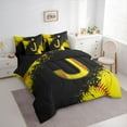 thumbnail image 3 of Manfei Boys Girls Letter Monogrammed J Bedding Comforter Set 7pcs,Sport Baseball Queen Bedding Sets Super Cozy,Graffiti Splash Queen Sheet Sets,Ultra Soft Home Decor,Reversible, 3 of 8