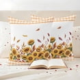thumbnail image 3 of Sunflower Outdoor Waterproof Pillow Covers, Fallen Leaves Fruit Thanksgiving Buffalo Check Decorative Square Throw Pillowcase Sofa Cushion Sham for Patio/Couch/Chair, 24"x24" 2 Pack, 3 of 8