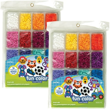 Perler Fused Bead Tray Fun Color 4,000 Count, Multipack Of 2-