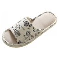 thumbnail image 3 of LEEYNEER Womens Cotton Memory Foam Summer House Slippers Slides Indoor Bedroom Sandal Shoes Open Toe Washable With Non Slip Linen Sole, 3 of 8