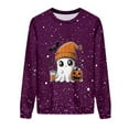 thumbnail image 4 of Heisall Womens Sweatshirt Halloween Theme Glitter Print Round Neck Casual Sporty Long Sleeve Fleece-lined Autumn Winter Fashion Casual Tops, 4 of 9