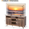 thumbnail image 3 of 58-Inch Solid Wood Boho Fluted TV Stand for 70 Inch TVs, Mid-Century Modern Media Console with Storage, Walnut, 3 of 6