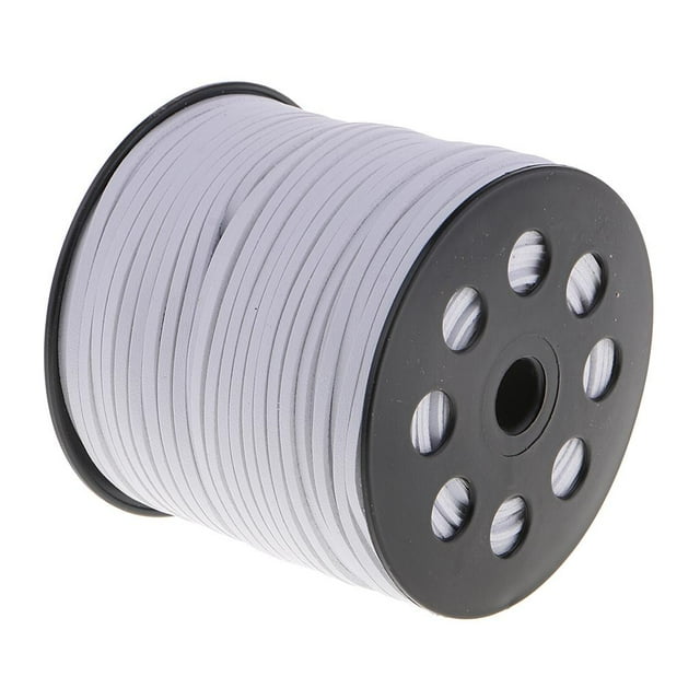 yuksok Korean PU Leather String Rope Flat Cord Thread 2.6mm - White