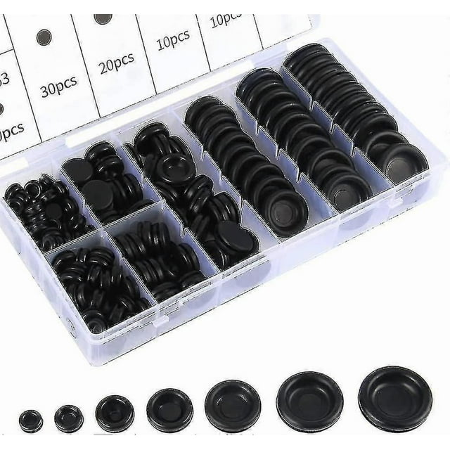 170 Pieces Rubber Plugs, Rubber Grommet Assortment, Rubber Grommets Hole For Cable And Connector Auto Machine Pump Cable Grommet - 18 Sizes (ruigou)-y