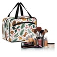 thumbnail image 6 of Travel Hanging Toiletry Bag with 4 Zipped Compartments Waterproof Makeup Accessories Spacious Cosmetic Bag Christmas Spices and Holly Leaves Large, 6 of 9