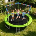 thumbnail image 2 of Ovatoys 1400LBS 14FT Trampoline for Adults and Kids,Trampoline with Enclosure,Light,Recreational Trampoline with Ladder, Heavy Duty Trampoline Capacity for 6-7 Kids, 2 of 6