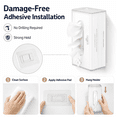 thumbnail image 5 of ABCISI Wall-Mounted Tissue Box Holder, Clear Adhesive Facial Tissue Dispenser with Front Opening and Storage Hook for Bathroom, Kitchen, Bedroom and Living Room, 8 x 4 x 3 Inches, 5 of 8