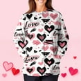 thumbnail image 3 of Valentines Scrub Jackets for Women Plus Size Loose Button Snap Front Cute Love Hearts Graphic Scrubs Casual Long Sleeve Scrub Tops Nursing Workwear Medical Nurse Uniform with Pockets Light pink 2XL, 3 of 5