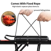 Rear Bike Rack, 115lbs 50KGS Bike Cargo Racks Frame Aluminum Alloy Universal Adjustable Cycling Equipment Stand Footstock Bicycle Luggage Carrier Bike Rack Rear with Reflector for 26-29 Frames
