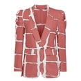 thumbnail image 3 of Vedolay Top Womens Oversized Blazer Jackets Casual Lapel Collar Open Front Button Work Office Top,Red XL, 3 of 4