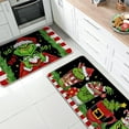 thumbnail image 5 of Christmas Cartoon Character Kitchen Rugs Set of 2, Green Xmas Coffee Hohoho Kitchen Mats Decor, Funny Holiday Floor Door Mat Home Decorations - 17x29 and 17x47 Inch, 5 of 6