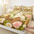 thumbnail image 4 of Erosebridal Kids Easter Bunny Eggs Full Size Sheets, Groovy Floral Bed Sheets, 4 Pieces, 4 of 5