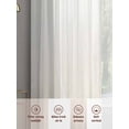 thumbnail image 6 of Ombre Cream Stripes Sheer Curtains 108 Inches Long 2 Panels Striped Lines Waves Gradient Light Filtering Semi Sheer Window Curtains Drapes for Bedroom Living Room 52"x108", 6 of 7