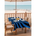 thumbnail image 2 of Outdoor Tablecloth with Umbrella Hole for Patio/Picnic/Party/Camping, Blue Black Waterproof Table Cloth Rectangle Table Cover Washable, Farmhouse Striped Spiral Vortex Abstract (60"x 102"), 2 of 9