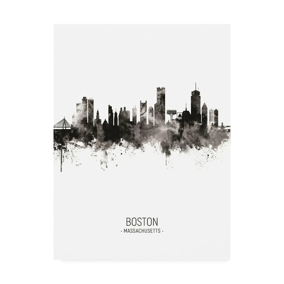 Trademark Fine Art 'Boston Massachusetts Skyline Portrait II' Canvas Art by Michael Tompsett