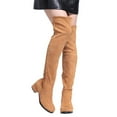 thumbnail image 2 of Shoe'N Tale Women Faux Suede Chunky Heel Stretch Over The Knee Thigh High Boots, 2 of 3